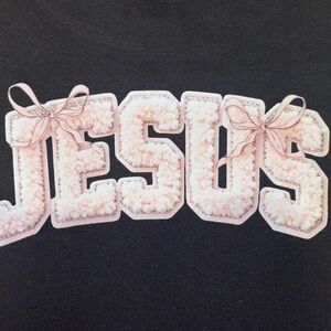Black Sweatshirt with Pink JESUS Custom Design